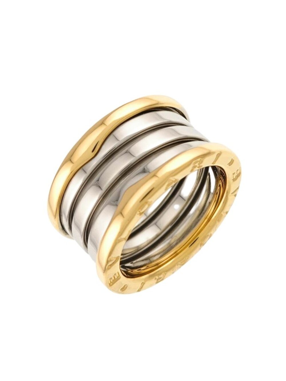Bvlgari B.zero1 Band 51 Ring 18k Yellow Gold WG White 750 Ginza Limited